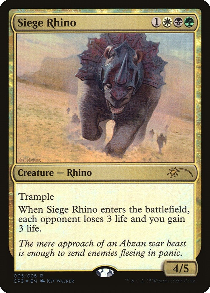 Image for Siege Rhino (5) [Unique and Miscellaneous Promos] - Magic: The Gathering