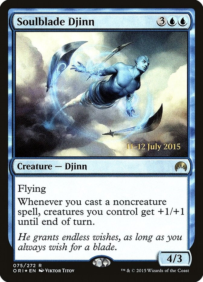 Image for Soulblade Djinn (75) [Prerelease Cards] - Magic: The Gathering