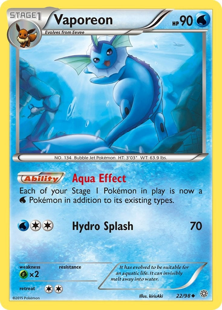 Image for Vaporeon (22/98) [XY - Ancient Origins] - Pokemon