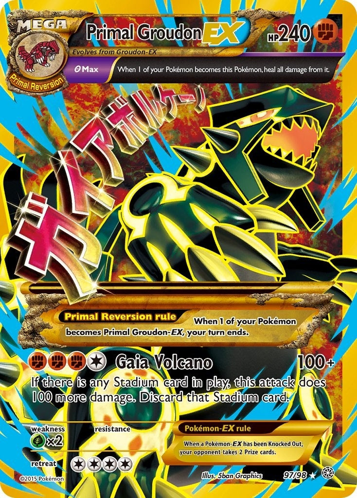 Image for Primal Groudon EX (Shiny Full Art) (97/98) [XY - Ancient Origins] - Pokemon