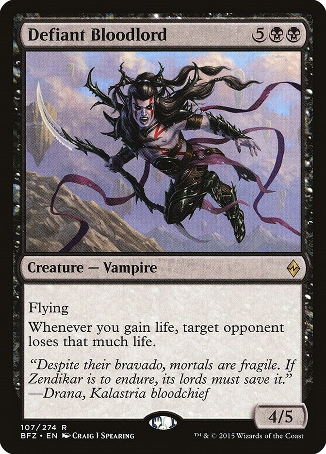 Image for Defiant Bloodlord (107) [Battle for Zendikar] - Magic: The Gathering