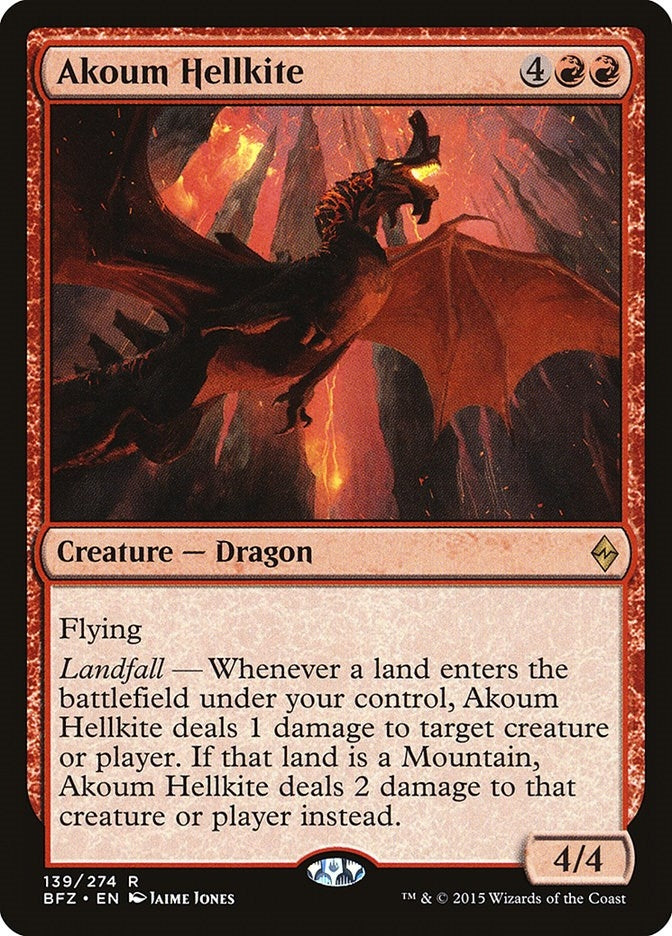 Image for Akoum Hellkite (139) [Battle for Zendikar] - Magic: The Gathering