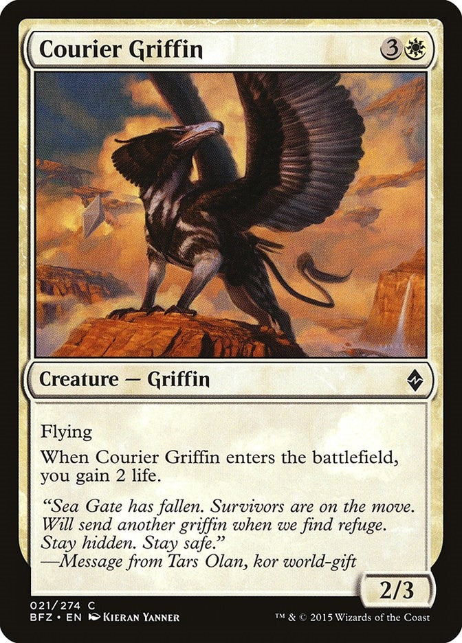 Image for Courier Griffin (21) [Battle for Zendikar] - Magic: The Gathering