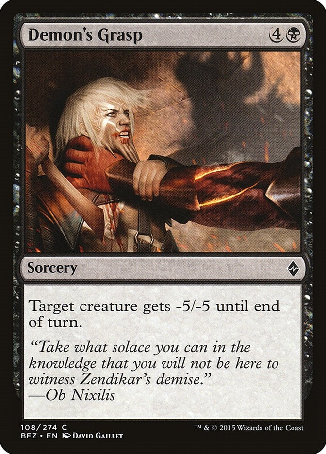 Image for Demon's Grasp (108) [Battle for Zendikar] - Magic: The Gathering