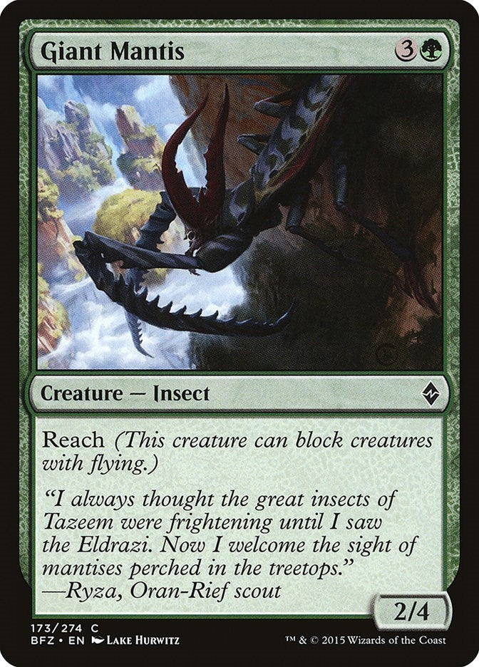 Image for Giant Mantis (173) [Battle for Zendikar] - Magic: The Gathering