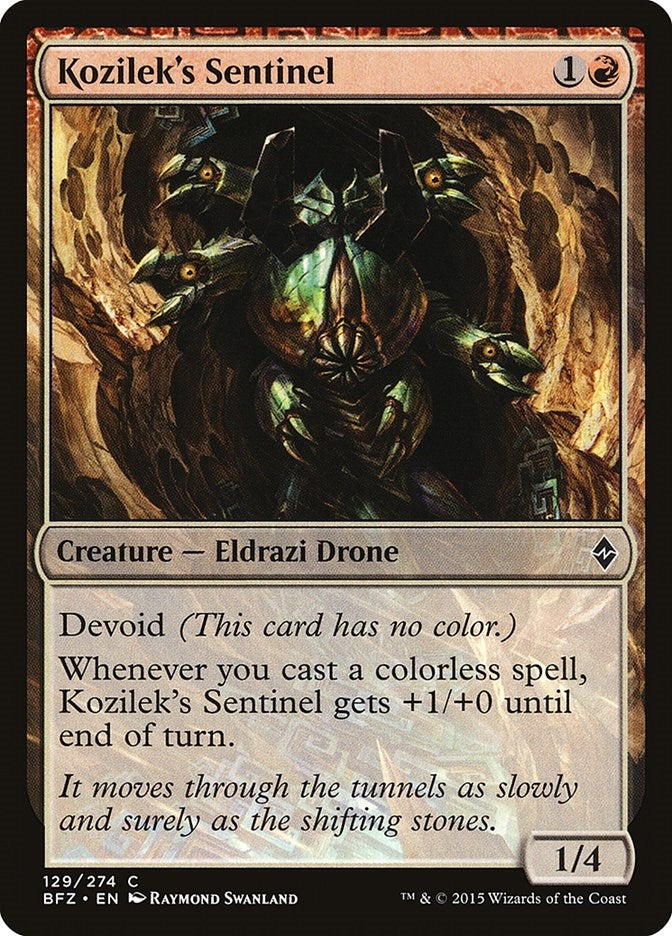 Image for Kozilek's Sentinel (129) [Battle for Zendikar] - Magic: The Gathering