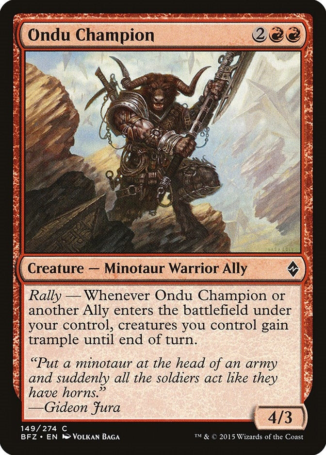 Image for Ondu Champion (149) [Battle for Zendikar] - Magic: The Gathering