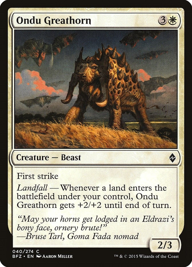 Image for Ondu Greathorn (40) [Battle for Zendikar] - Magic: The Gathering