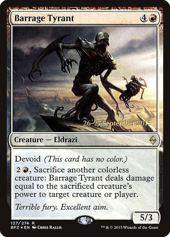 Image for Barrage Tyrant (127) [Prerelease Cards] - Magic: The Gathering