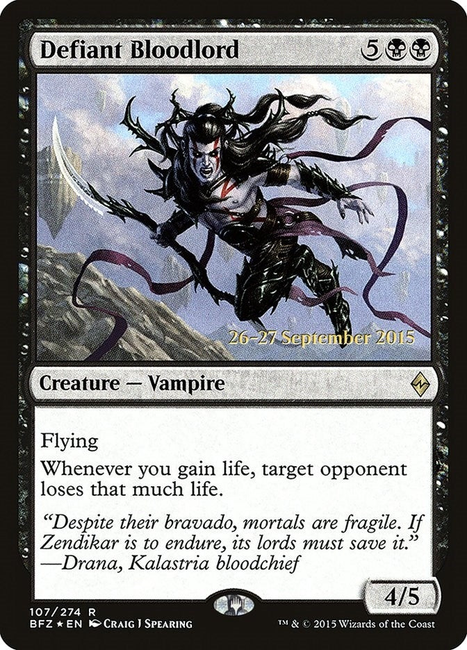 Image for Defiant Bloodlord (107) [Prerelease Cards] - Magic: The Gathering
