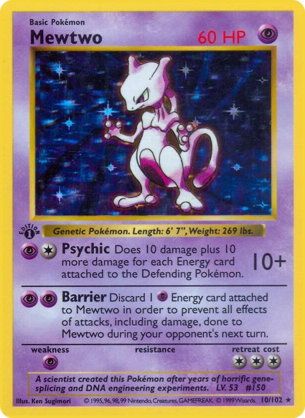 Image for Mewtwo (010/102) [Base Set (Shadowless)] - Pokemon