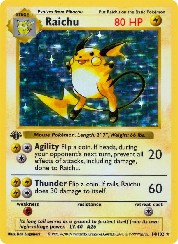 Image for Raichu (014/102) [Base Set (Shadowless)] - Pokemon