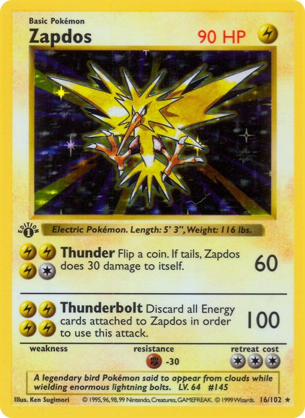 Image for Zapdos (016/102) [Base Set (Shadowless)] - Pokemon