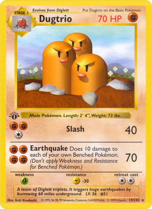 Image for Dugtrio (019/102) [Base Set (Shadowless)] - Pokemon