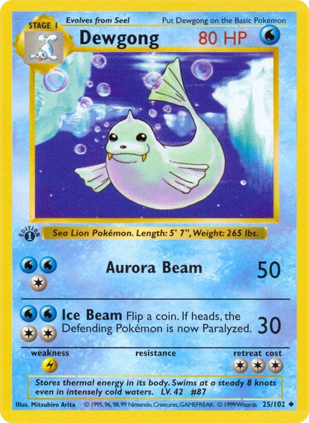 Image for Dewgong (025/102) [Base Set (Shadowless)] - Pokemon