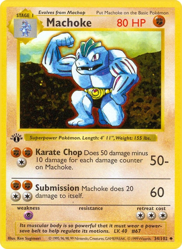 Image for Machoke (034/102) [Base Set (Shadowless)] - Pokemon