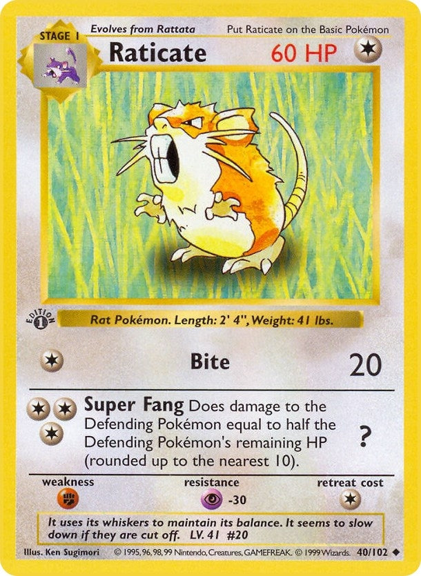 Image for Raticate (040/102) [Base Set (Shadowless)] - Pokemon