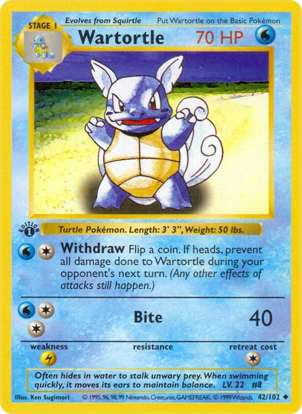 Image for Wartortle (042/102) [Base Set (Shadowless)] - Pokemon