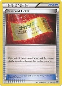 Image for Reserved Ticket (147/162) [XY - BREAKthrough] - Pokemon