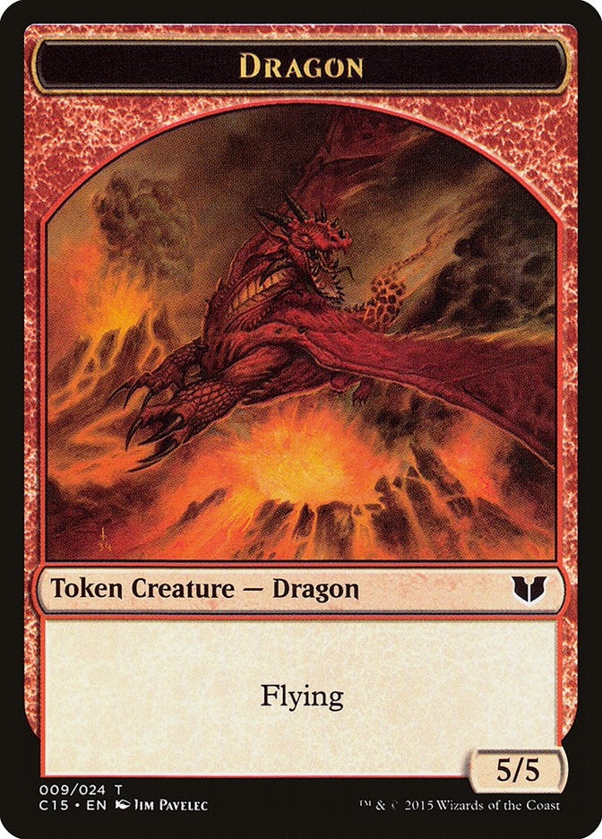 Image for Dragon // Dragon Double-Sided Token (9 // 9) [Commander 2015] - Magic: The Gathering