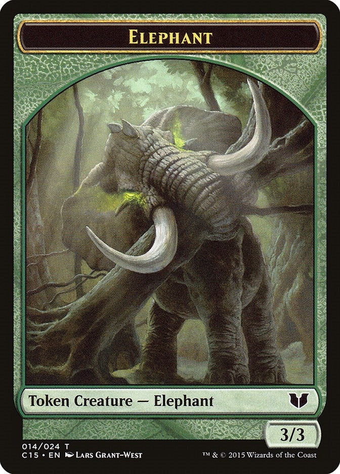 Image for Elephant // Saproling Double-Sided Token (14 // 16) [Commander 2015] - Magic: The Gathering