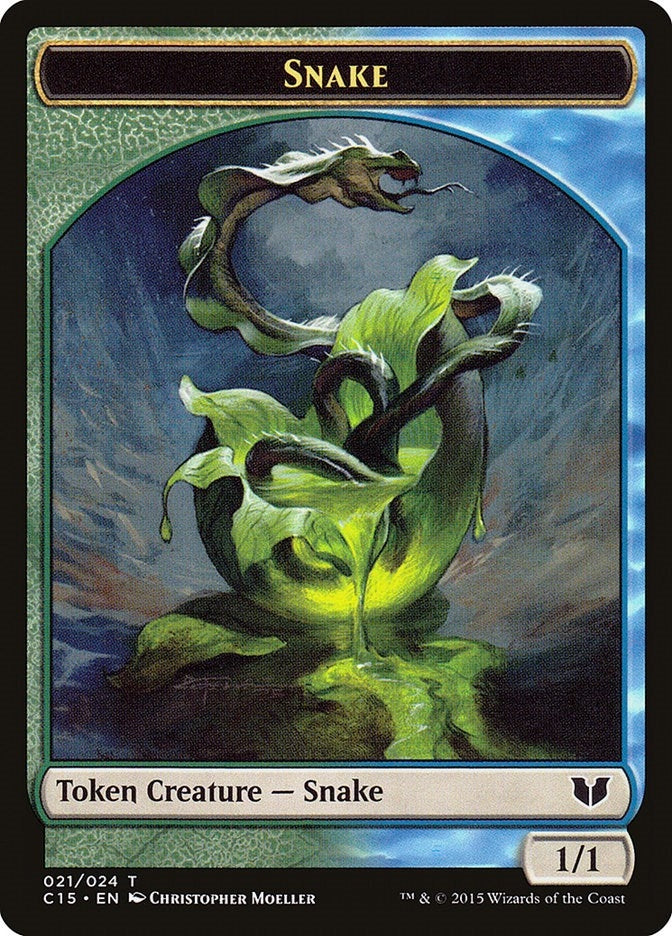 Image for Snake (021) // Saproling Double-Sided Token (21 // 16) [Commander 2015] - Magic: The Gathering