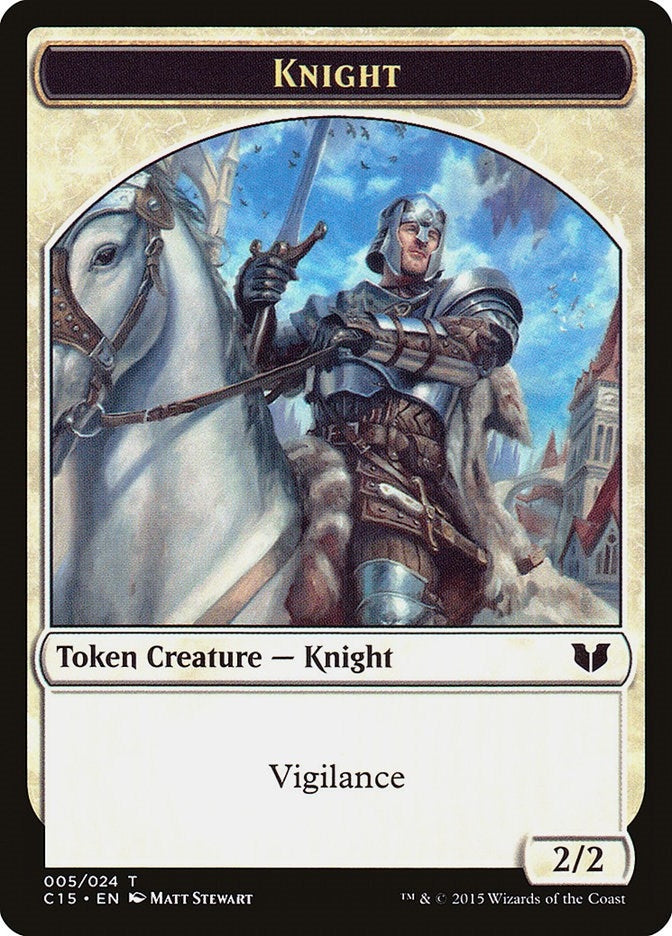 Image for Knight (005) // Spirit (023) Double-Sided Token (5 // 23) [Commander 2015] - Magic: The Gathering