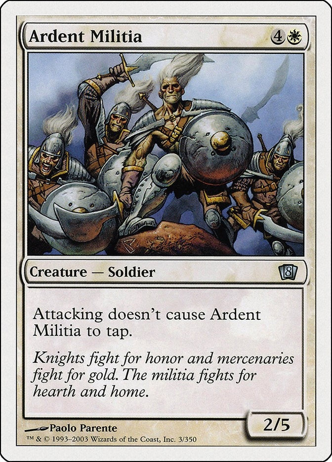 Image for Ardent Militia (3) [8th Edition] - Magic: The Gathering