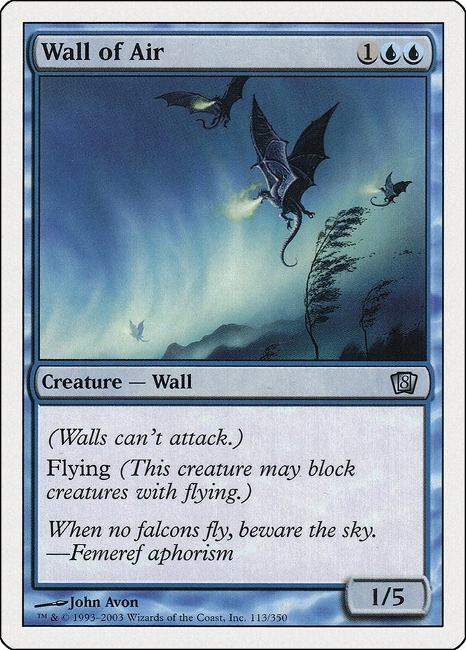 Image for Wall of Air (113) [8th Edition] - Magic: The Gathering