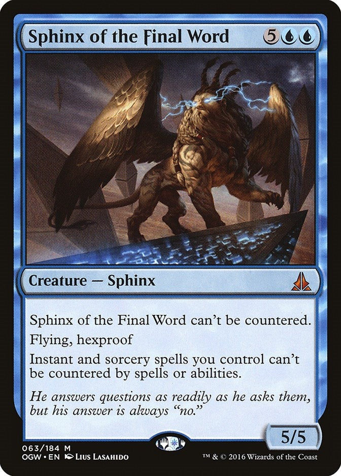 Image for Sphinx of the Final Word (63) [Oath of the Gatewatch] - Magic: The Gathering