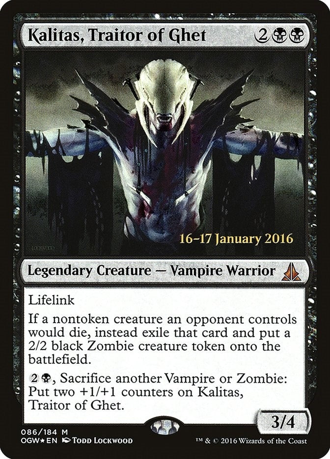 Image for Kalitas, Traitor of Ghet (86) [Prerelease Cards] - Magic: The Gathering