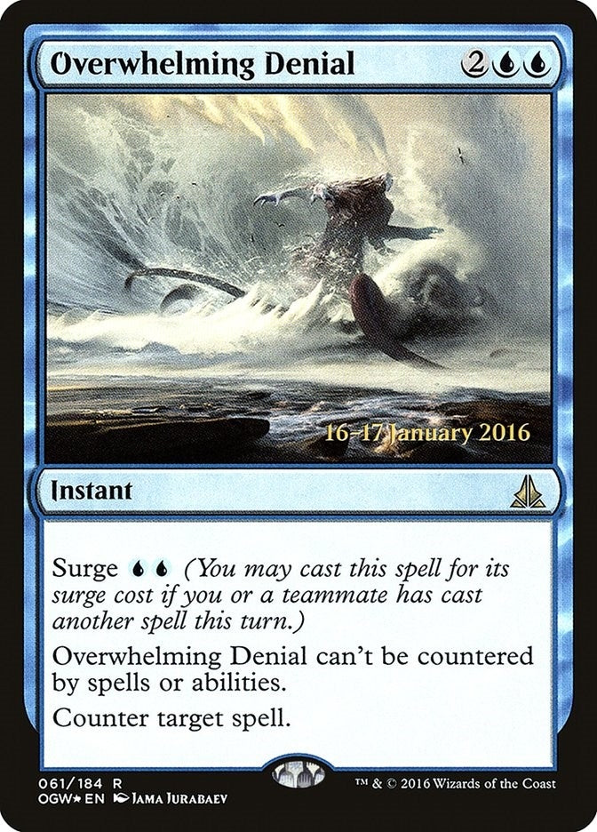 Image for Overwhelming Denial (61) [Prerelease Cards] - Magic: The Gathering
