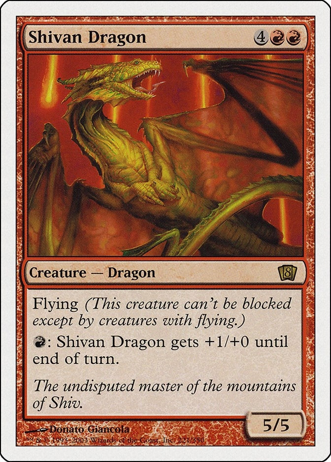 Image for Shivan Dragon (221) [8th Edition] - Magic: The Gathering