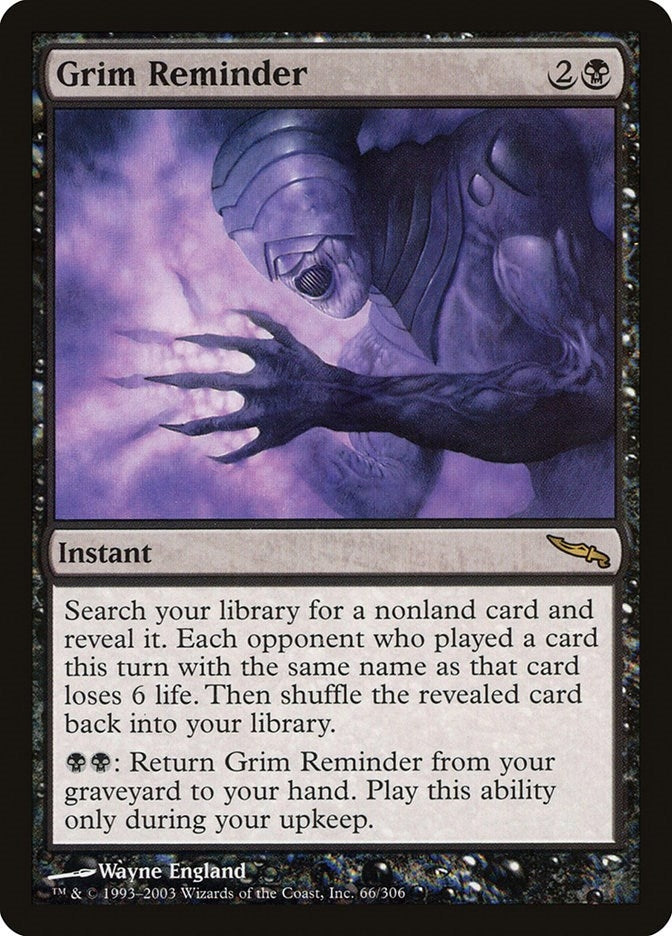 Image for Grim Reminder (66) [Mirrodin] - Magic: The Gathering
