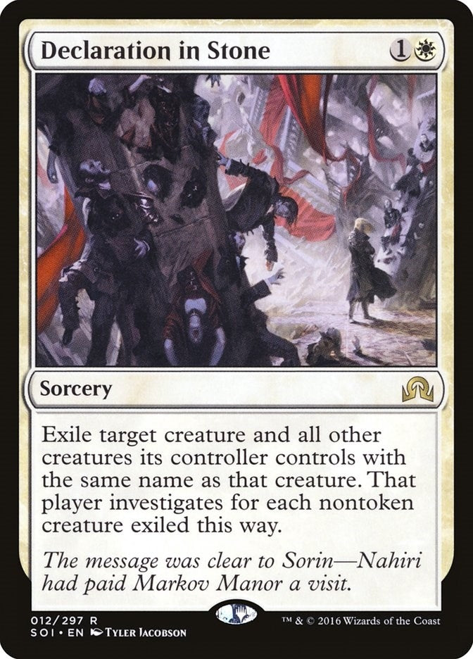 Image for Declaration in Stone (12) [Shadows over Innistrad] - Magic: The Gathering