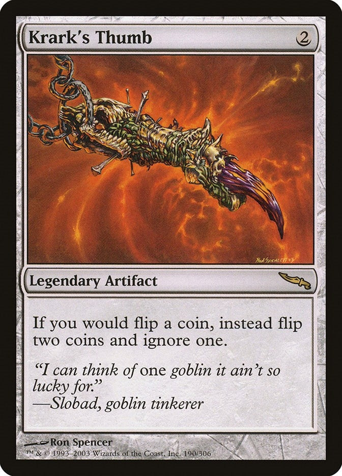 Image for Krark's Thumb (190) [Mirrodin] - Magic: The Gathering