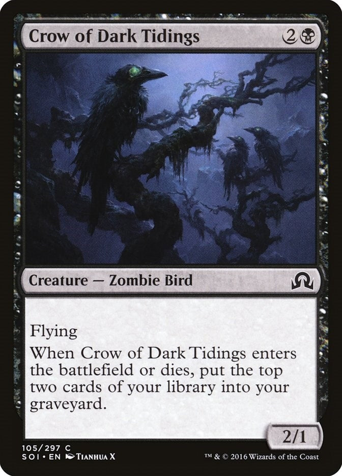 Image for Crow of Dark Tidings (105) [Shadows over Innistrad] - Magic: The Gathering