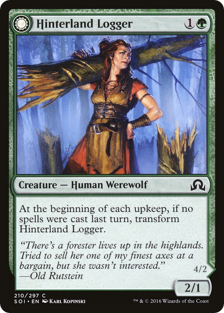 Image for Hinterland Logger (210) [Shadows over Innistrad] - Magic: The Gathering
