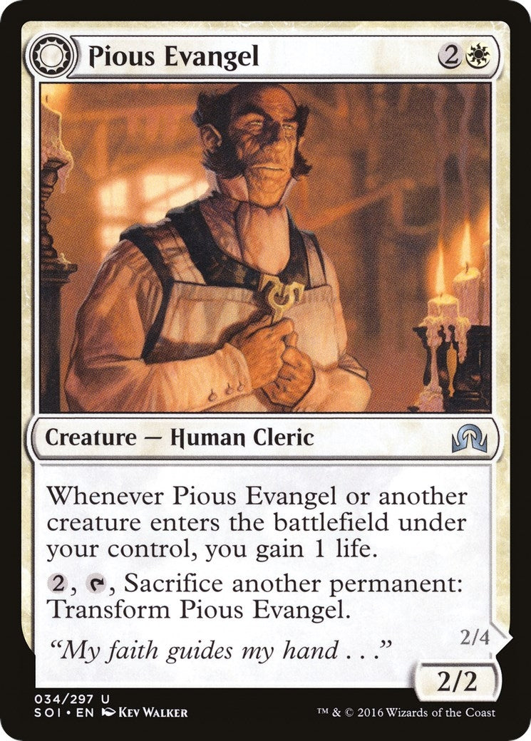 Image for Pious Evangel (34) [Shadows over Innistrad] - Magic: The Gathering
