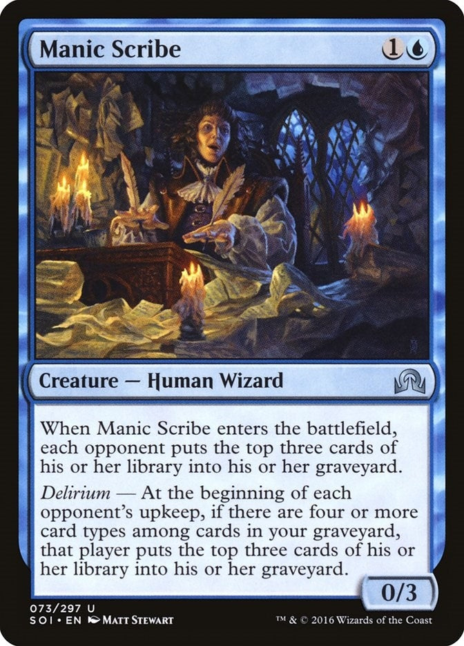 Image for Manic Scribe (73) [Shadows over Innistrad] - Magic: The Gathering