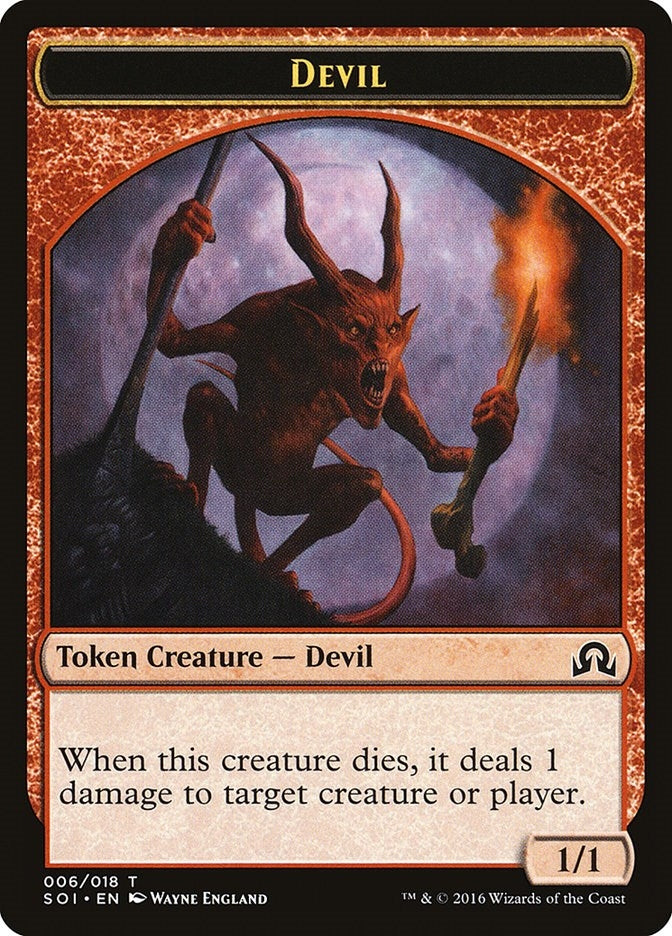Image for Devil Token (6) [Shadows over Innistrad] - Magic: The Gathering