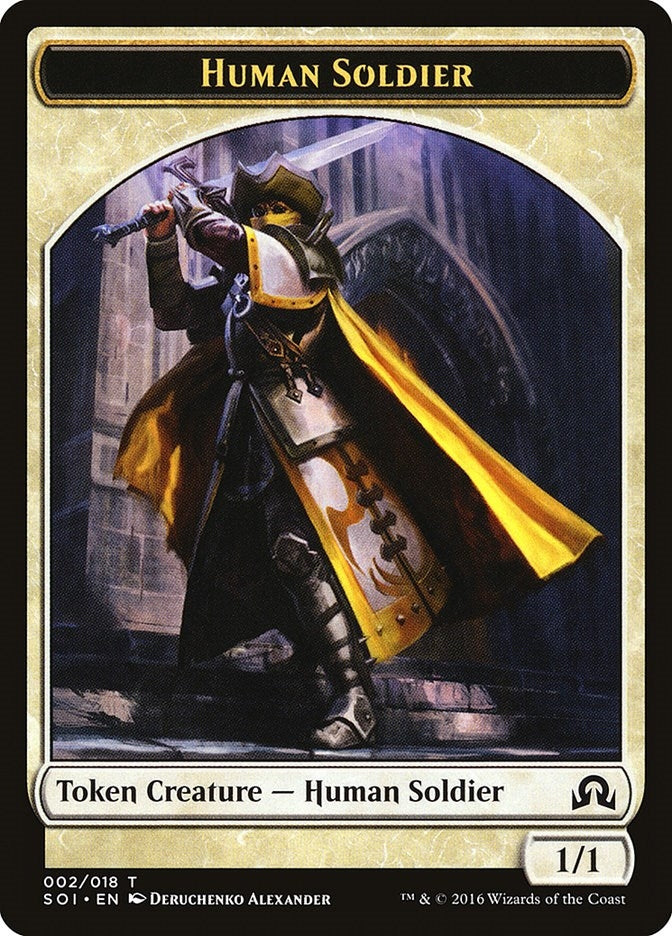 Image for Human Soldier Token (2) [Shadows over Innistrad] - Magic: The Gathering