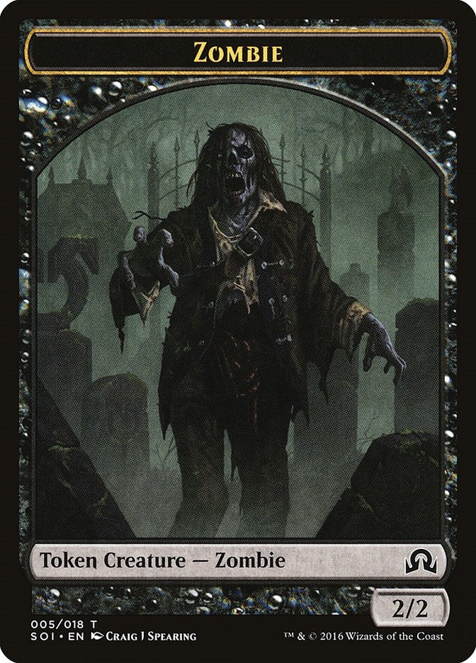 Image for Zombie Token (5) [Shadows over Innistrad] - Magic: The Gathering