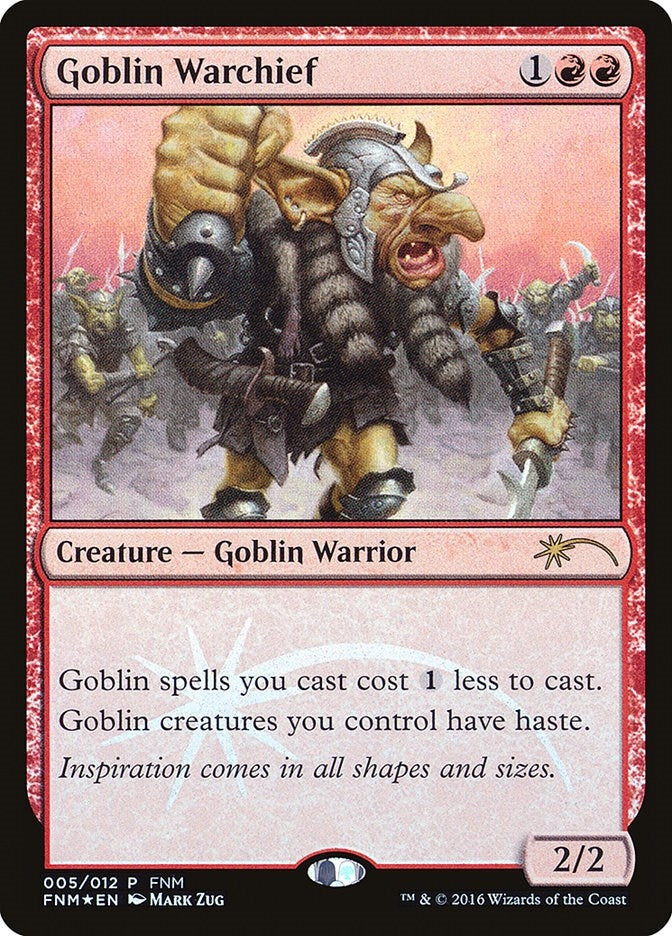 Image for Goblin Warchief (2016) (5) [FNM Promos] - Magic: The Gathering
