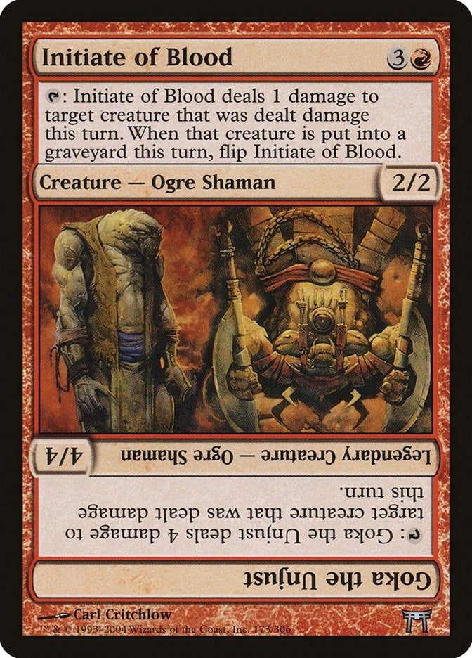 Image for Initiate of Blood // Goka the Unjust (173) [Champions of Kamigawa] - Magic: The Gathering