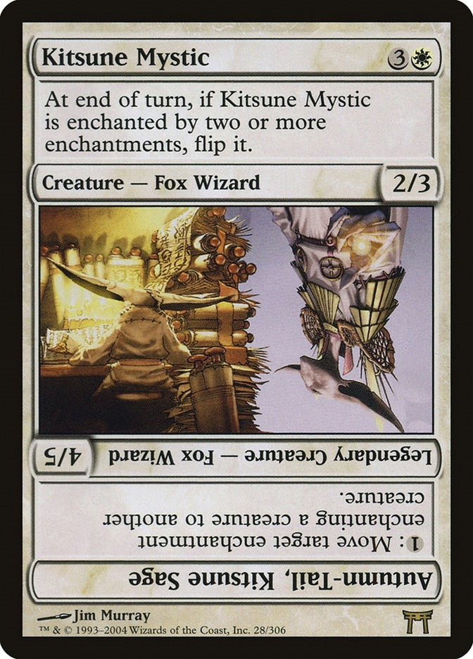 Image for Kitsune Mystic // Autumn-Tail, Kitsune Sage (28) [Champions of Kamigawa] - Magic: The Gathering