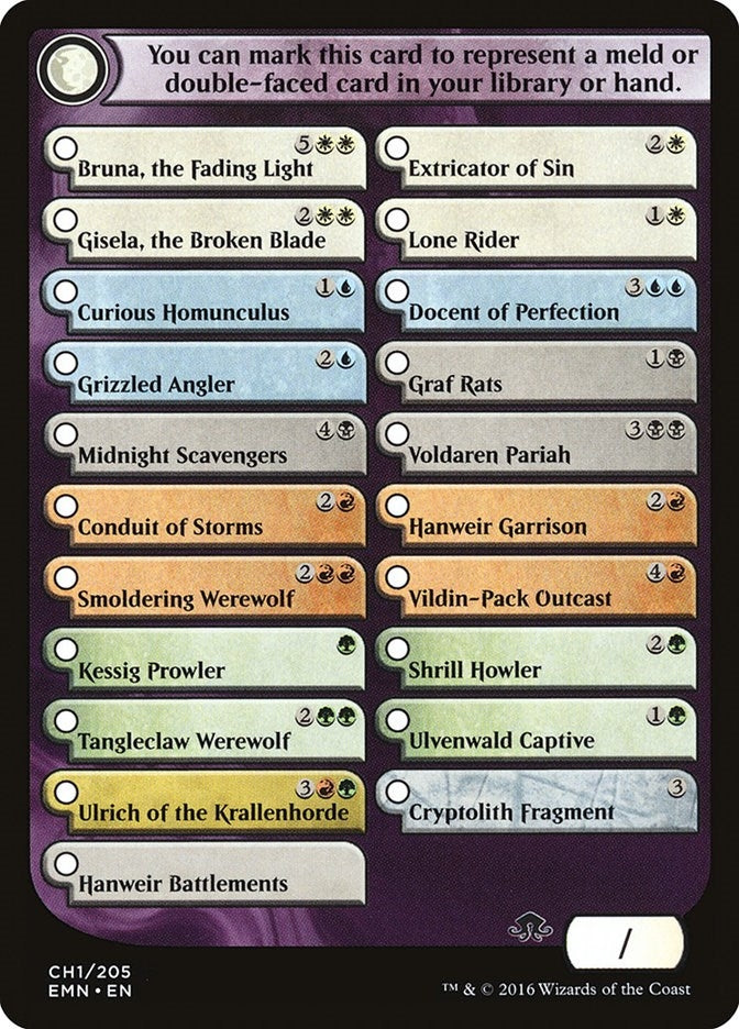 Image for Checklist Card - Eldritch Moon (1) [Eldritch Moon] - Magic: The Gathering
