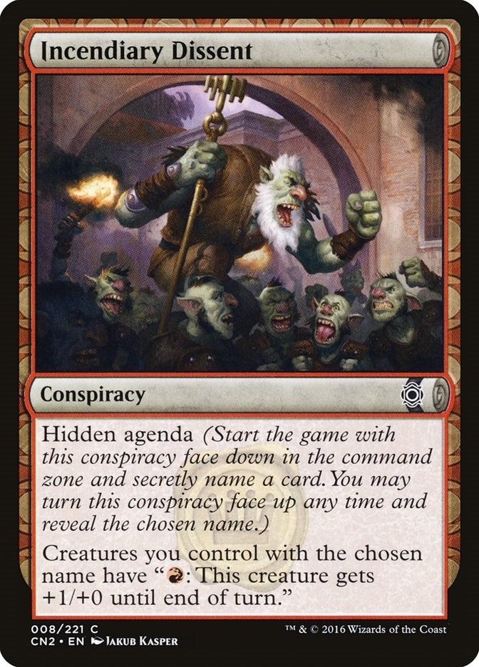 Image for Incendiary Dissent (8) [Conspiracy: Take the Crown] - Magic: The Gathering