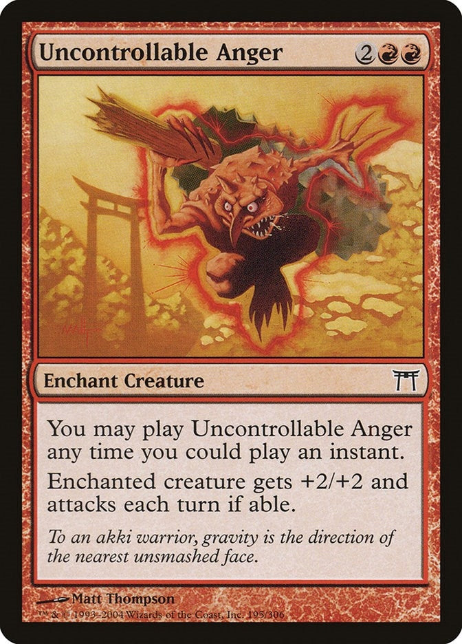 Image for Uncontrollable Anger (195) [Champions of Kamigawa] - Magic: The Gathering