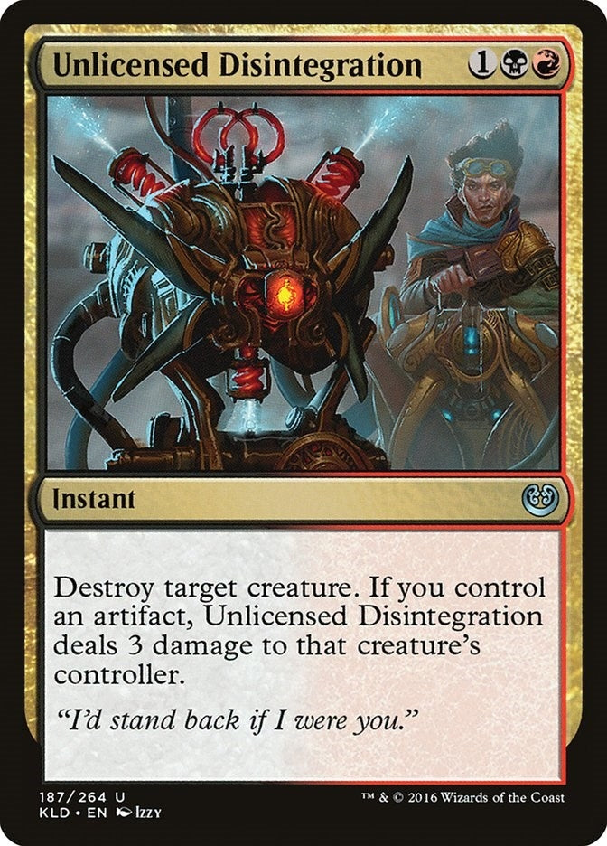 Image for Unlicensed Disintegration (187) [Kaladesh] - Magic: The Gathering